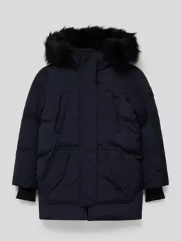 Стеганая куртка с воротником из искусственного меха модель "Бабушка" CARS JEANS, темно-синий