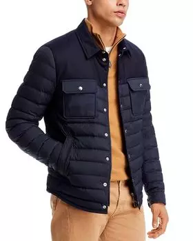 Стеганая куртка с воротником Moncler, цвет Blue