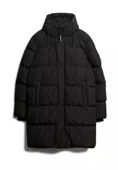 Стеганая куртка с воротником-стойкой и капюшоном Superdry., черный
