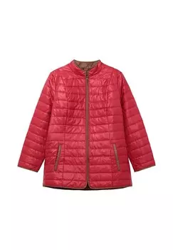 Стеганая куртка с воротником стойкой и контрастными деталями Sheego, красный