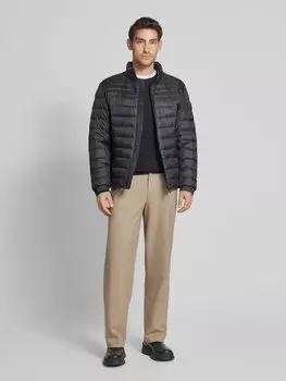 Стеганая куртка с воротником-стойкой модель «Оден» BOSS Orange, черный