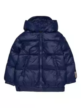 Стеганая куртка с вышитым логотипом N21 Kids, синий
