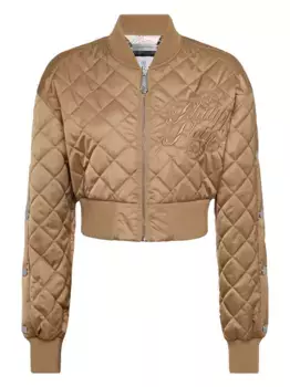 Стеганая куртка с вышитым логотипом Philipp Plein, нейтральный