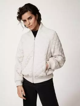 Стеганая куртка с высоким воротом Mint Velvet, слоновая кость