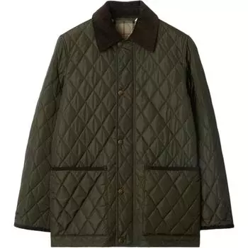 Стеганая куртка Shale/Brush Ip Check Burberry, темно-зеленый