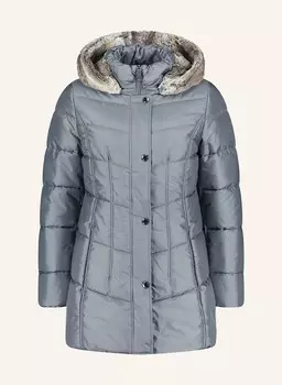 Стеганая куртка со съемным капюшоном и искусственным мехом Betty Barclay, серый