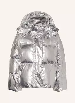 Стеганая куртка со съемным капюшоном maje, серебряный