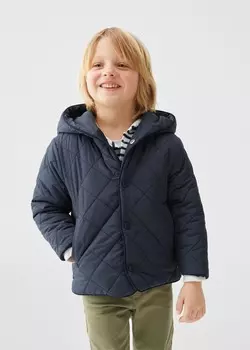 Стеганая куртка со стразами MANGO, военно-морской