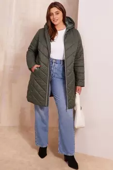 Стеганая куртка средней длины Friends Like These, зеленый