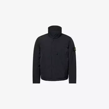 Стеганая куртка Stone Island из твила с логотипом-нашивкой, черный