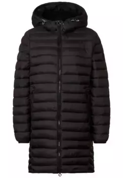 Стеганая куртка STREET ONE, с капюшоном, на двусторонней молнии, черный