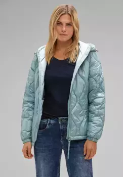 Стеганая куртка STREET ONE, с капюшоном, с карманом, мятный
