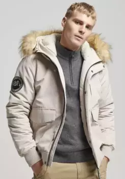 Стеганая куртка Superdry "EVEREST HOODED PUFFER BOMBER", с капюшоном, цвет Chateau Grey