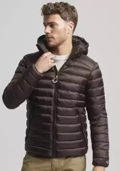 Стеганая куртка Superdry "HOODED FUJI SPORT PADDED JKT", с капюшоном, коричневый