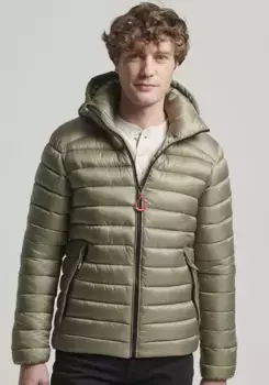 Стеганая куртка Superdry "HOODED FUJI SPORT PADDED JKT", с капюшоном, зеленый