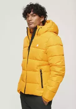 Стеганая куртка Superdry "HOODED SPORTS PUFFR JACKET", с капюшоном, желтый