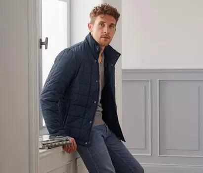 Стеганая куртка Tchibo, темно-синий