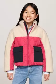 Стеганая куртка тедди с флагом Tommy Hilfiger, красный