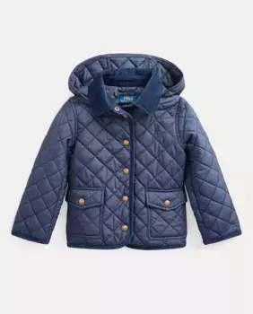 Стеганая куртка темно-синего цвета для девочки Polo Ralph Lauren, темно-синий