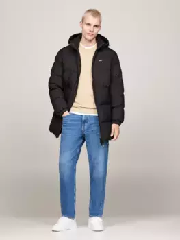 Стеганая куртка Tommy Jeans "TJM ESSENTIAL DOWN PARKA", с капюшоном, с капюшоном, черный