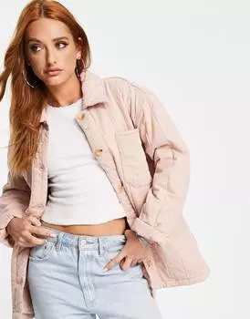 Стеганая куртка Topshop розового цвета