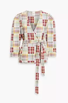 Стеганая куртка Triss в клетку из хлопка CINQ SEPT, зеленый