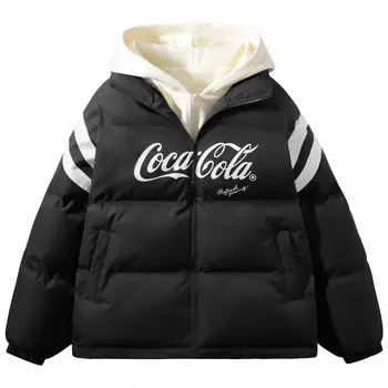 Стеганая куртка унисекс Coca-Cola, Черный (утолщенный)