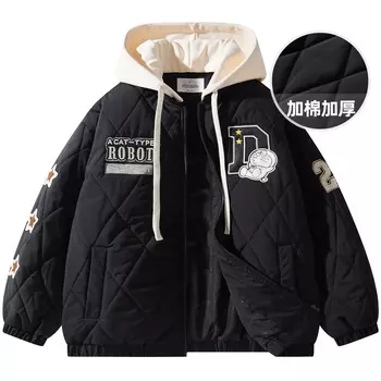 Стеганая куртка унисекс Doraemon, Черный (съемная крышка)