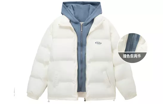 Стеганая куртка унисекс Fkft, Кремово-белый орфографический синий