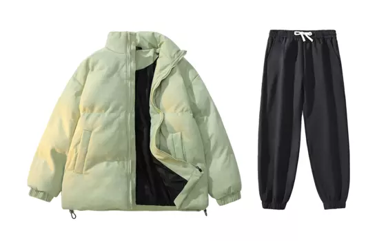 Стеганая куртка унисекс Livingtown, Абрикос (вставки из искусственной кожи и замши)