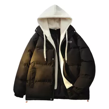 Стеганая куртка унисекс Livingtown, Джинсовый синий (светло-серый капюшон)