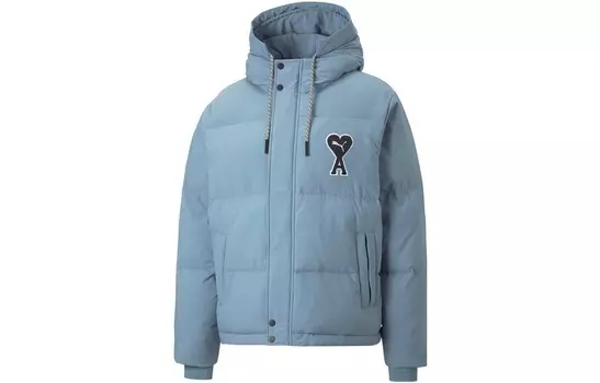 Стеганая куртка унисекс, серия Amiparis X Ami Co-Brand, светло-голубая Puma, светло-голубой