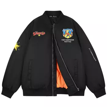 Стеганая куртка унисекс The Simpsons, Черный