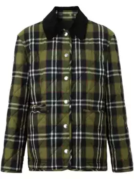 Стеганая куртка в клетку BURBERRY, зеленый