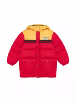 Стеганая куртка в стиле колор-блок Gucci, красный