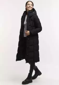 Стеганая куртка в стиле Ragwear "PAVLA LONG", с капюшоном, черный