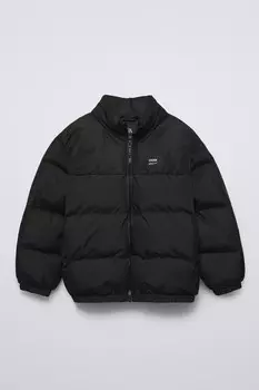 Стеганая куртка ZARA, черный
