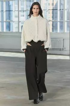 Стеганая куртка ZARA, устрично-белый