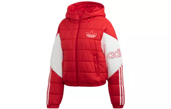 Стеганая куртка женская алая Adidas Originals, цвет Scarlet