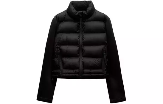 Стеганая куртка женская черная Zara