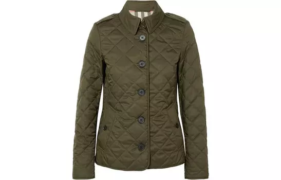 Стеганая куртка женская оливково-зеленая Burberry