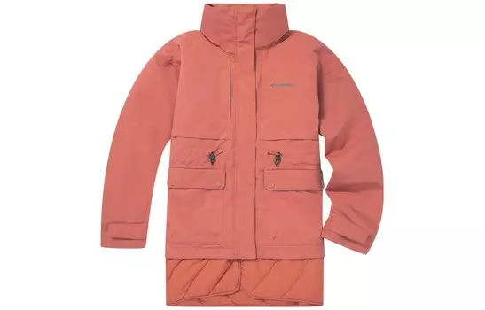 Стеганая куртка женская оранжево-красный Columbia