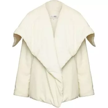 Стеганая куртка женская светло-бежевая Mm6 Maison Margiela