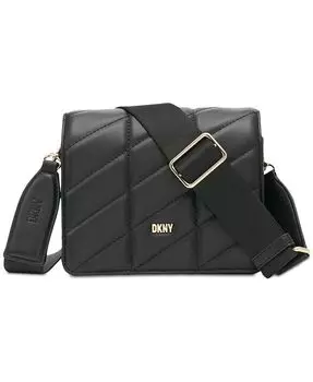 Стеганая мини-кроссбоди Bodhi с клапанами DKNY, черный