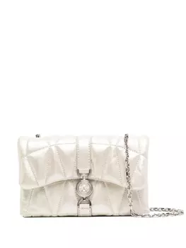 Стеганая мини-сумка Kleio металлик Versace, белый