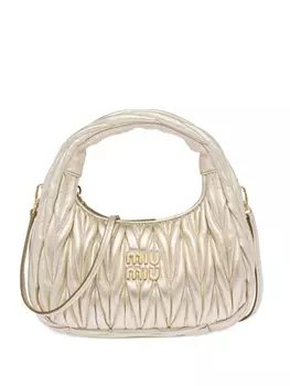 Стеганая мини-сумка Miu Miu Wander, серый