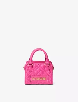 Стеганая мини-сумка-сундук Love Moschino, фуксия