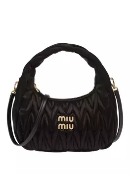 Стеганая мини-сумка Miu Miu Wander, черный