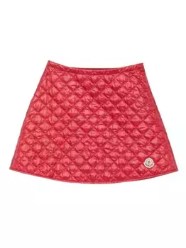 Стеганая мини-юбка А-силуэта MONCLER, красный