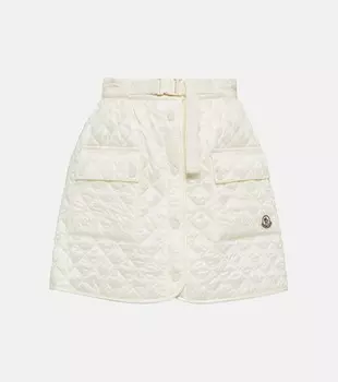 Стеганая мини-юбка с запахом MONCLER, белый
